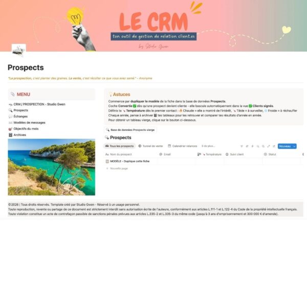 Template Notion suivi prospects CM
