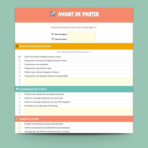 Budget vacances freelance Google Sheets suivi dépenses
